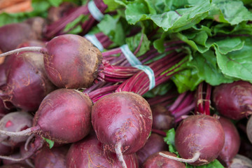Fine grown beet offered at market stall