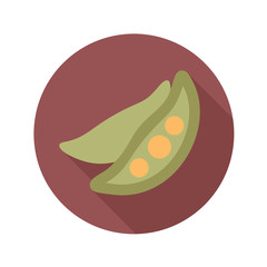Pea flat icon with long shadow