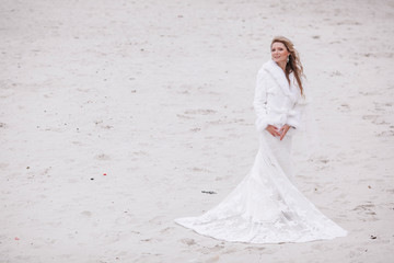 Fototapeta na wymiar wedding on the beach in winter