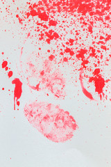 Distribution of color and Fingerprint on white paper background