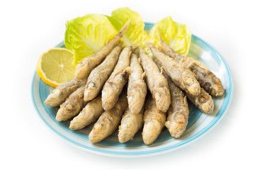 Ghiozzi fritti, deep fried gobies, mediterranean cuisine