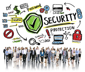 Ethnicity Business People Security Protection Corporate Concept