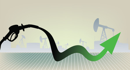 Oil products price growth illustration