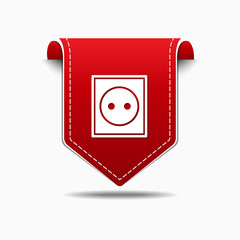 Plug Sign Red Vector Icon Design