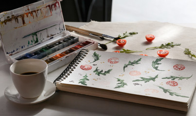 cherry tomatoes ans arugula