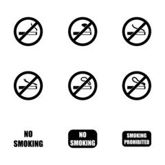 Vector no smoking icon set