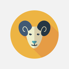 Sheep flat icon with long shadow