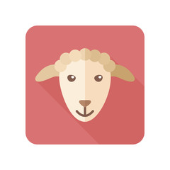 Sheep flat icon with long shadow