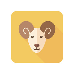 Sheep flat icon with long shadow