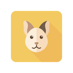 Cat flat icon with long shadow