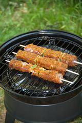 Brochettes sur barbecue