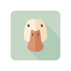 Duck flat icon with long shadow