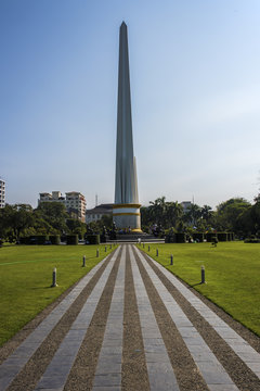 The independence monument Yangon