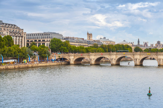 Pont Neuf. Oldest bridge across Seine river in Paris