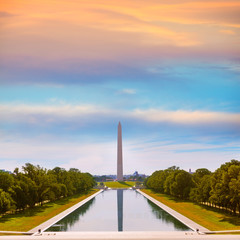 Washington Monument sunrise reflecting pool