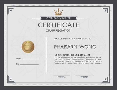 certificate template and element.