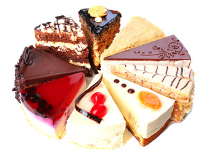 Assortment of pieces of cake, isolated on white © Africa Studio