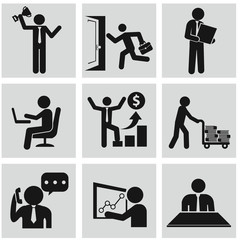 Human resources and management icons set