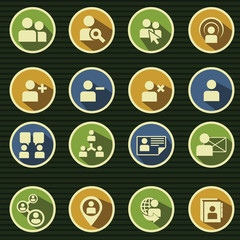 Human resources and management icons set