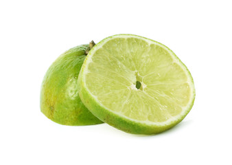 lime, Lemon slice isolated on white background