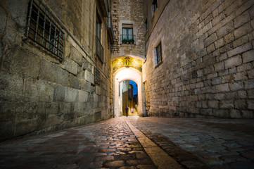 Fototapeta na wymiar Girona at night, Catalonia, Spain