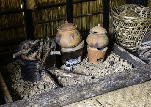 Old Kitchen In Dingy Room