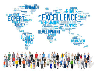 Excellence Expertise Perfection Global Growth Concept