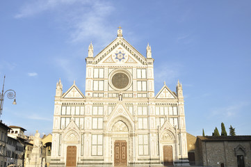 Fototapeta na wymiar Basilica of the Santa Croce located in Florence, Italy