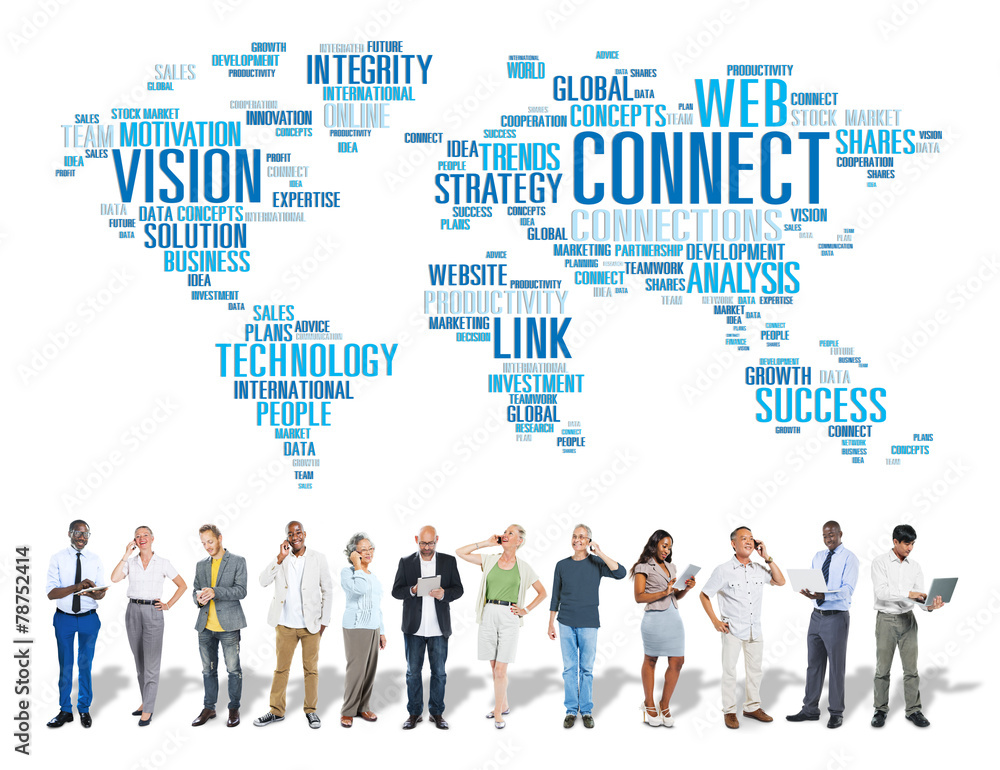 Poster connection social media internet link networking concept