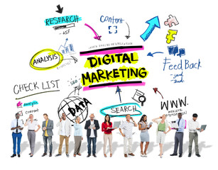 Obraz na płótnie Canvas Digital Marketing Branding Strategy Online Media Concept