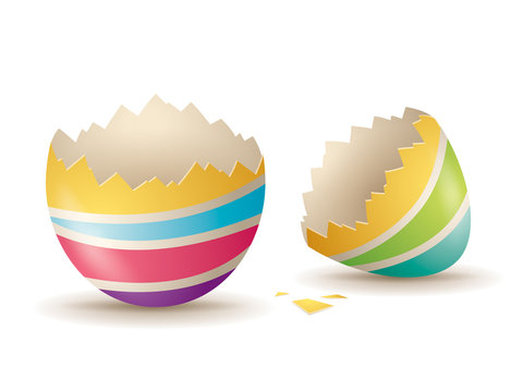 Download Broken Easter Egg with Scattered Eggs and Branches PNG Online -  Creative Fabrica