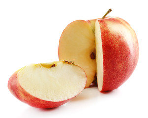 Naklejka na ściany i meble Sliced apple isolated on white