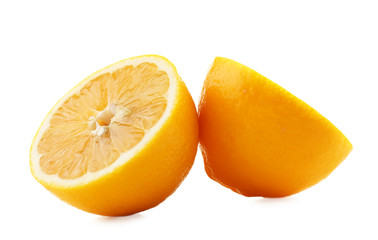 Sliced lemon isolated on white