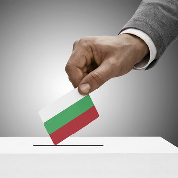 Black male holding flag. Voting concept - Bulgaria