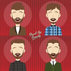 hilarious guy stand up comedian cartoon