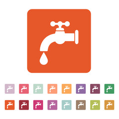The tap water icon. Water symbol. Flat