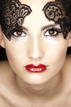 beauty face of a young woman