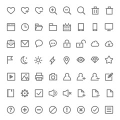 Data analytic and web outline icons set