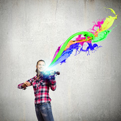 Obraz na płótnie Canvas Girl with violin