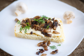 sandwich with mushrooms