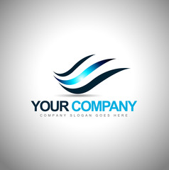 Obraz premium Wind wave logo vector. Creative swashes logo concept