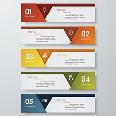 Design clean number banners template. Vector.