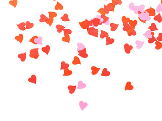 Heart shaped confetti composition