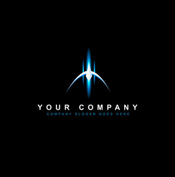 Sci Fi Logo Design Vector. Creative futuristic logo