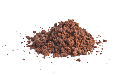 Pile of the brown ground soil isolated
