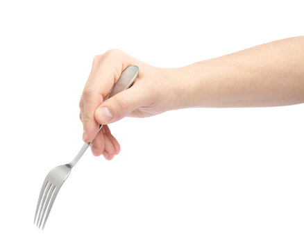 Male Hand Holding Fork