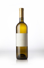 Wine bottle on the white background.