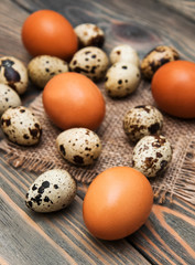 Obraz na płótnie Canvas different types of eggs