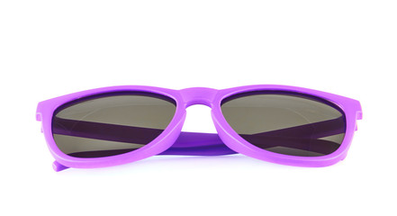 Violet sun glasses isolated