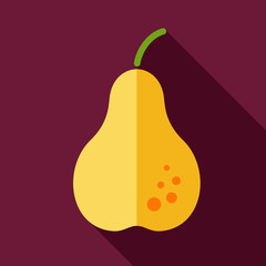 Pear flat icon with long shadow